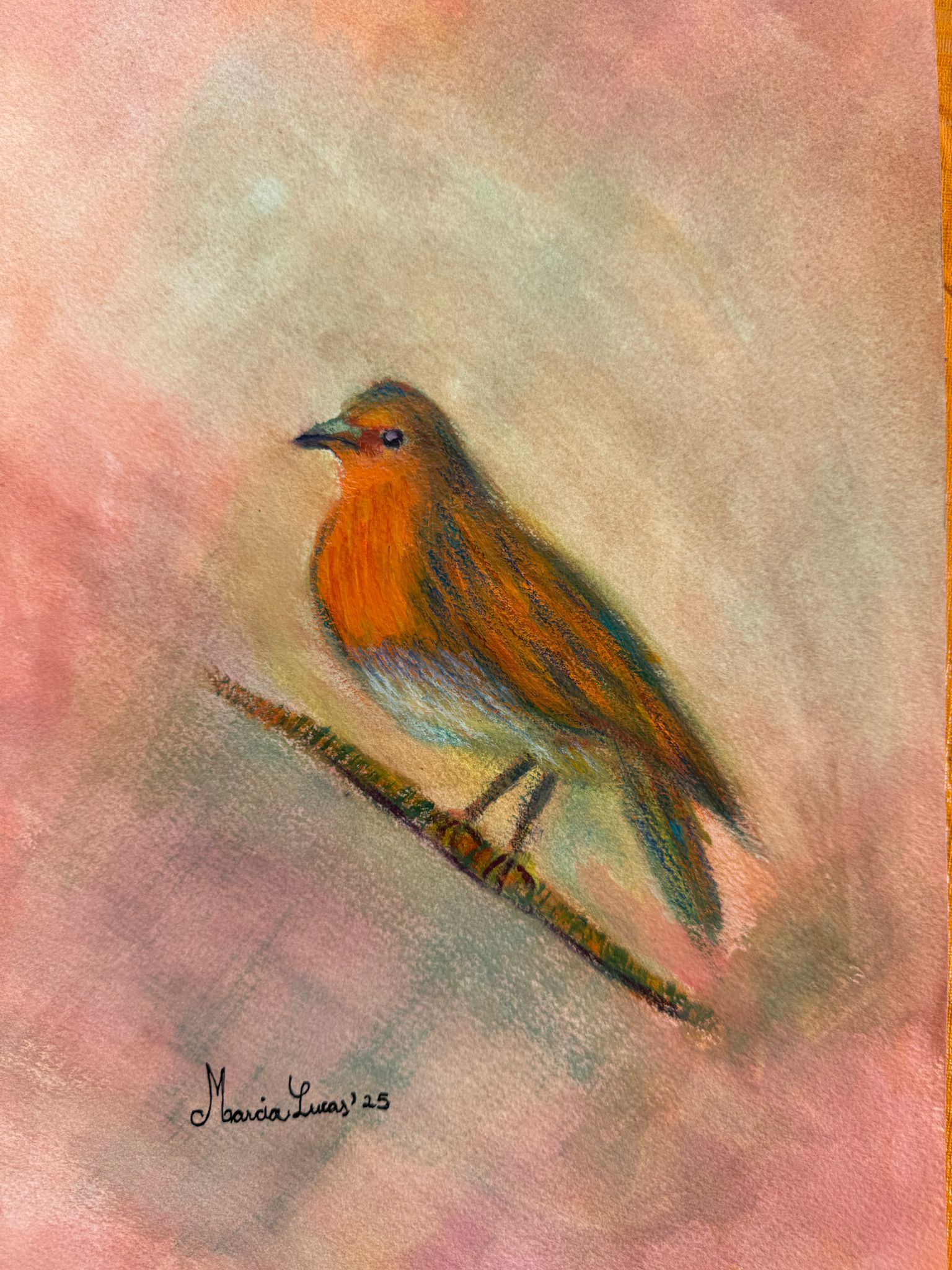 Leia mais sobre o artigo Thrush • Chalk Pastel on Textured Paper • 12x16in