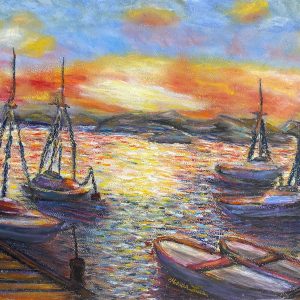 ‘SUNSET ON THE BAY’ • OIL PASTEL • 12X16