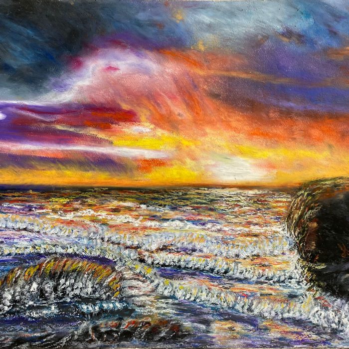 ‘MEMORABLE SUNSET’ • OIL PASTEL • 12x16in