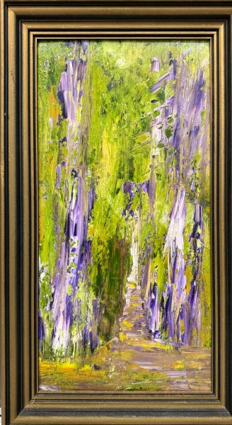 Quiet Green - Oil on Textured Cardboard - 11x23in