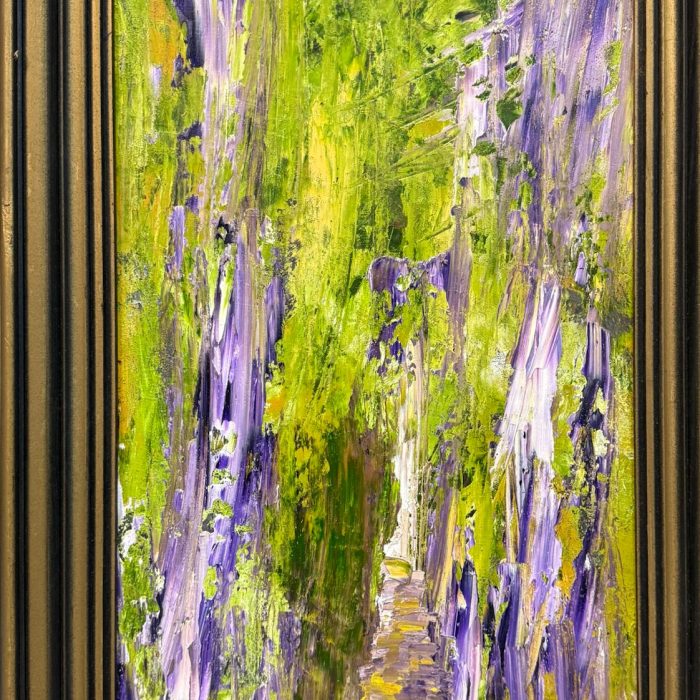 Quiet Green - Oil on Textured Cardboard - 11x23in