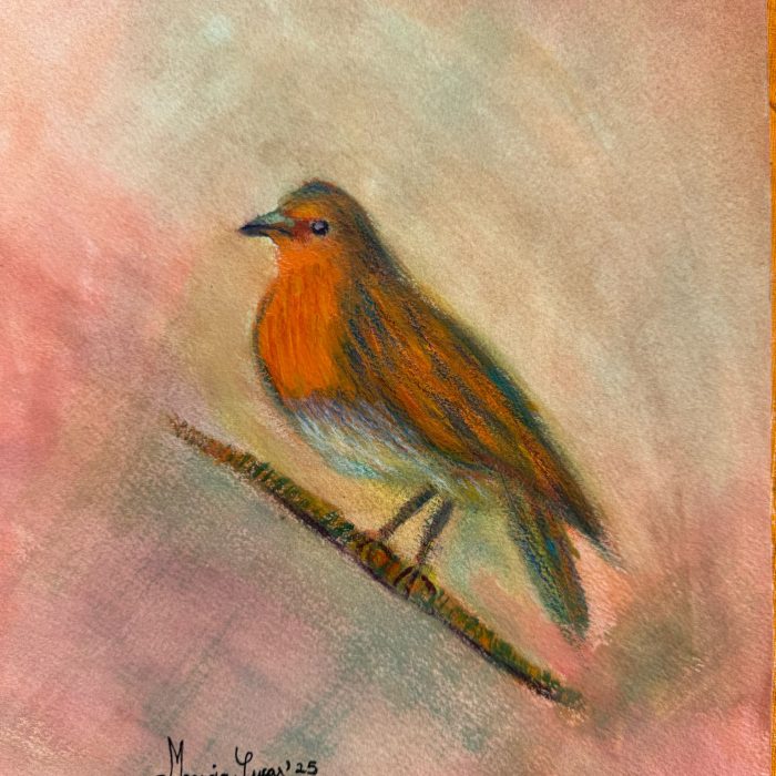 Thrush - Chalk Pastel on Textured Paper - 12x16in